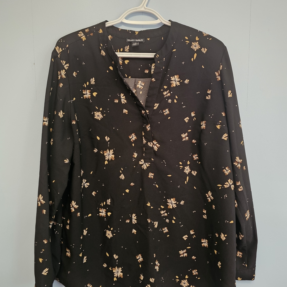 Black Brown Floral Blouse